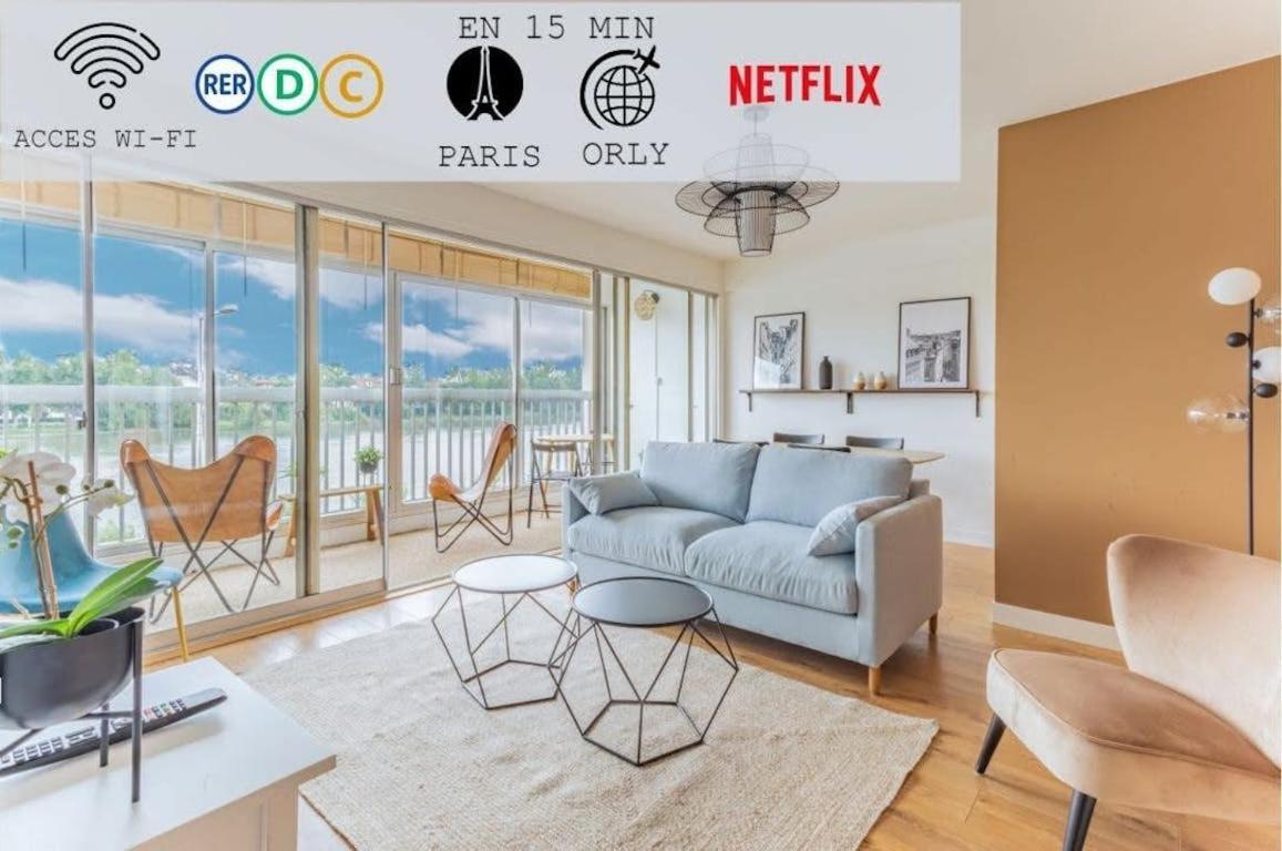 Appart'Hotel Luminous Vue Seine- Paris 15Min Juvisy-sur-Orge Exterior foto