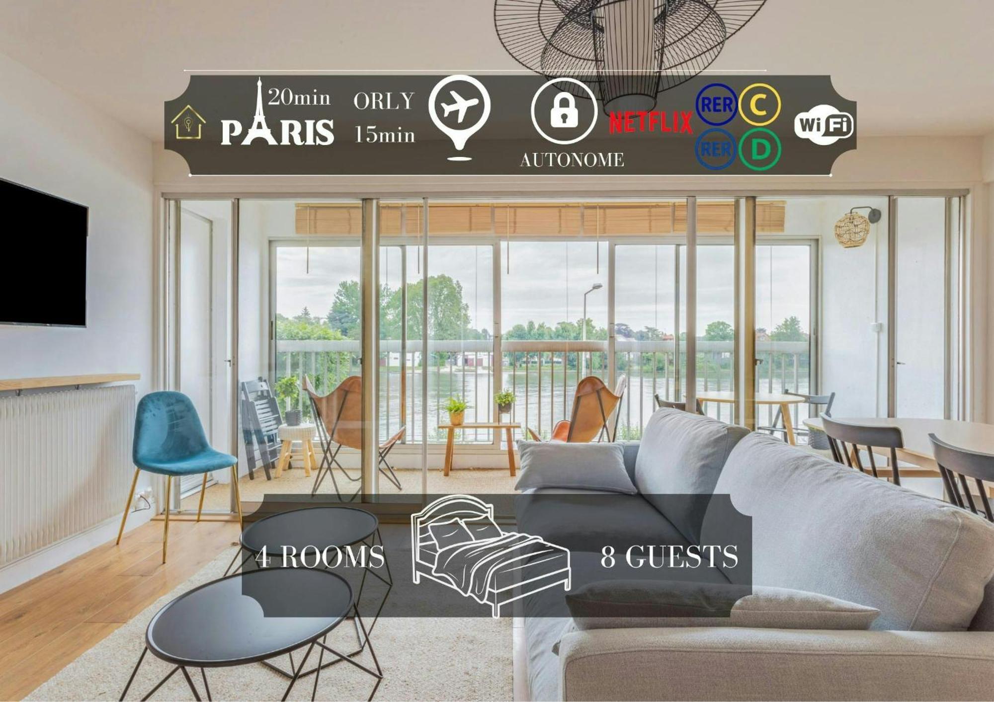 Appart'Hotel Luminous Vue Seine- Paris 15Min Juvisy-sur-Orge Exterior foto